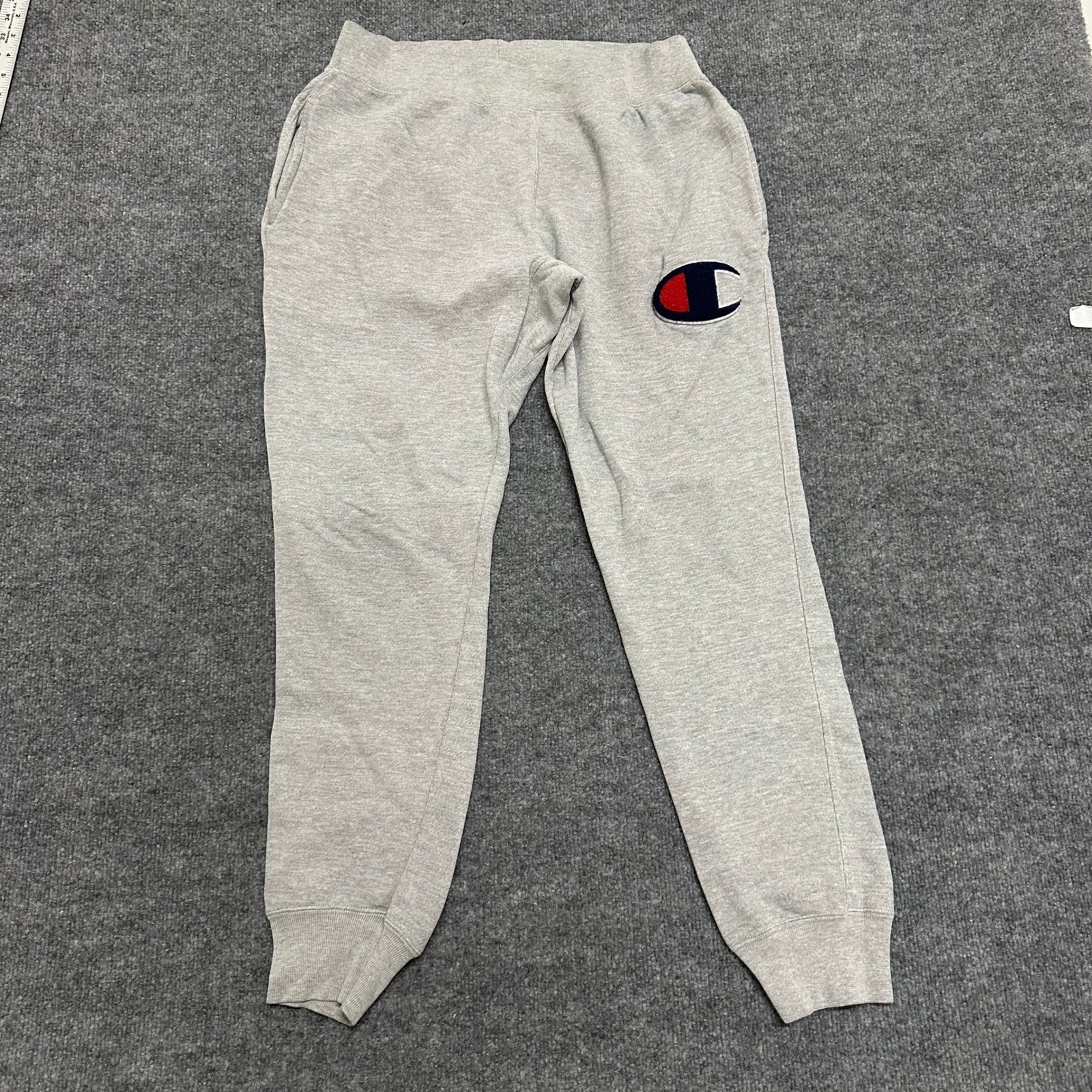 Champion Sweatpants Mens Size Large Gray Reverse Weave Big Logo Joggers Athletic